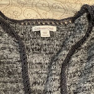 Coldwater Creek grey cardigan with chain detailing